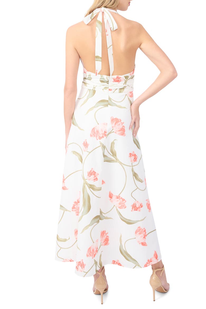 Serafina Floral Halter Neck Cotton Maxi Dress, Alternate, color, ULTRA WHITE