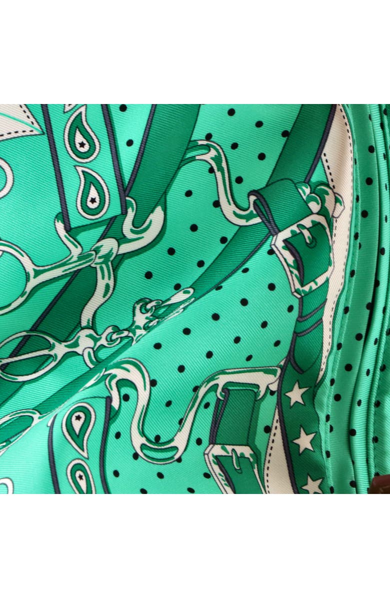 Pre-Owned Hermes Balusoie Bag Printed Silk and Leather, Alternate, color, Vert Comics