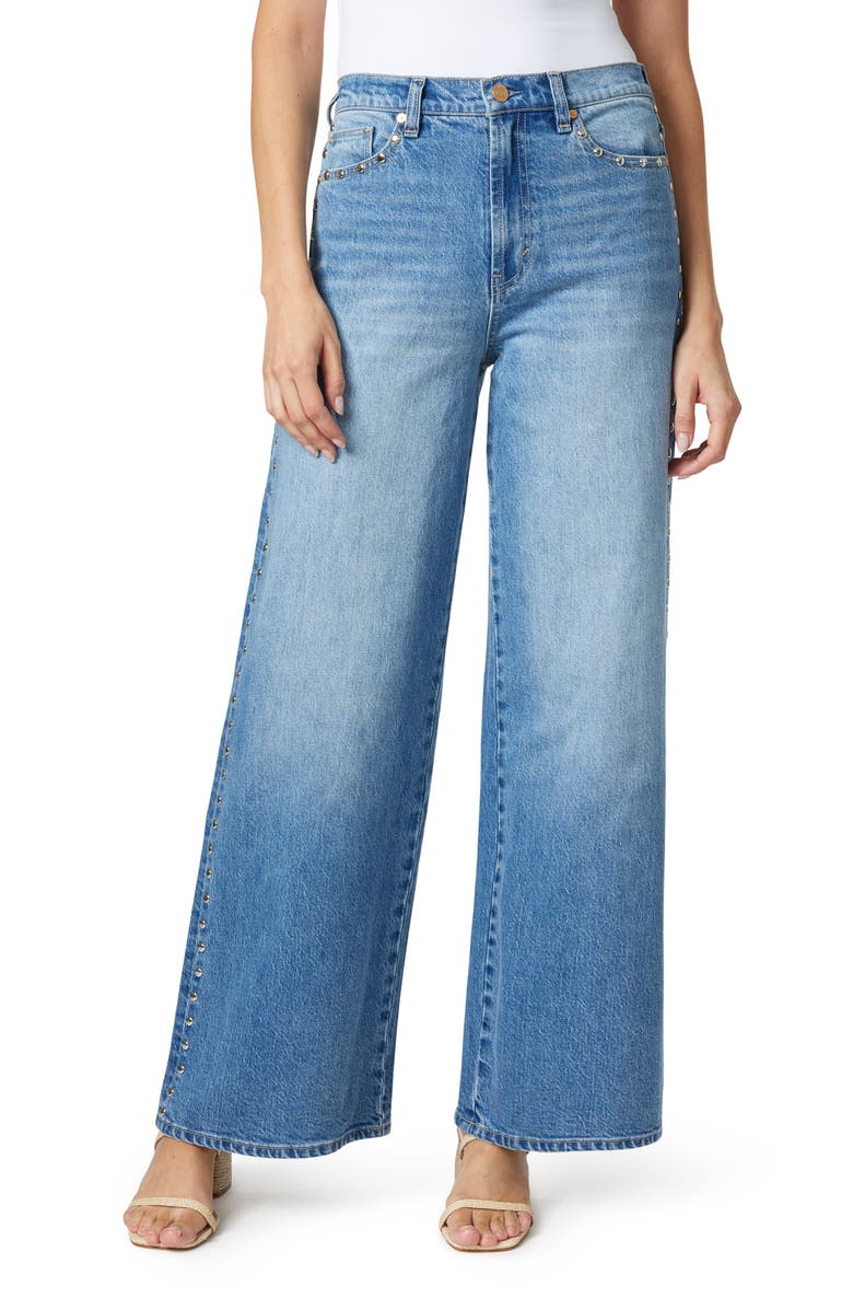 Habitual Studded High Waist Wide Leg Jeans, Main, color, Splash