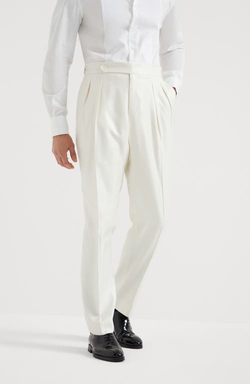 Brunello Cucinelli Tuxedo Trousers In Off-white
