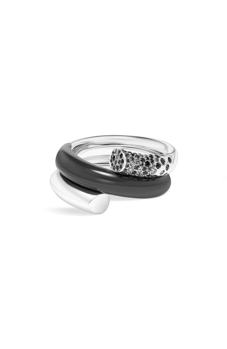 TABAYER Oera Pavé Diamond Wraparound Ring, Alternate, color, Black