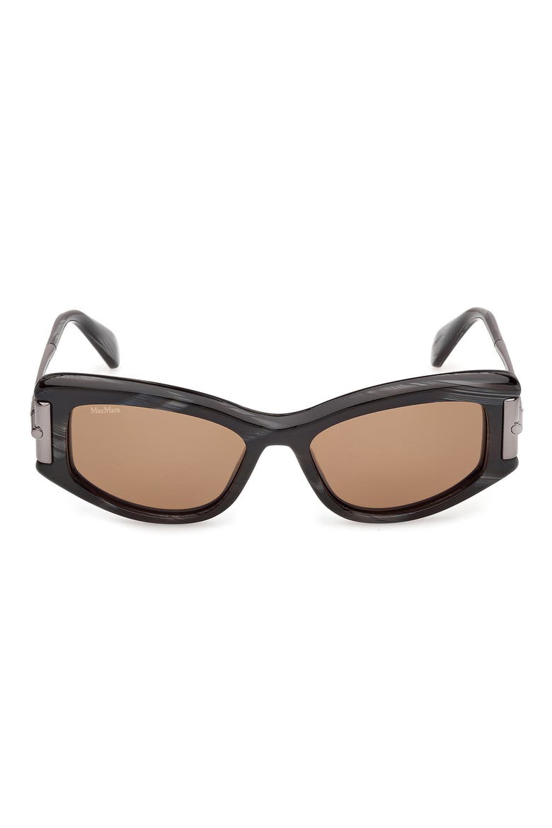 52mm Cat Eye Sunglasses, Main, color, BLACK HORN / GUNMETAL / BROWN