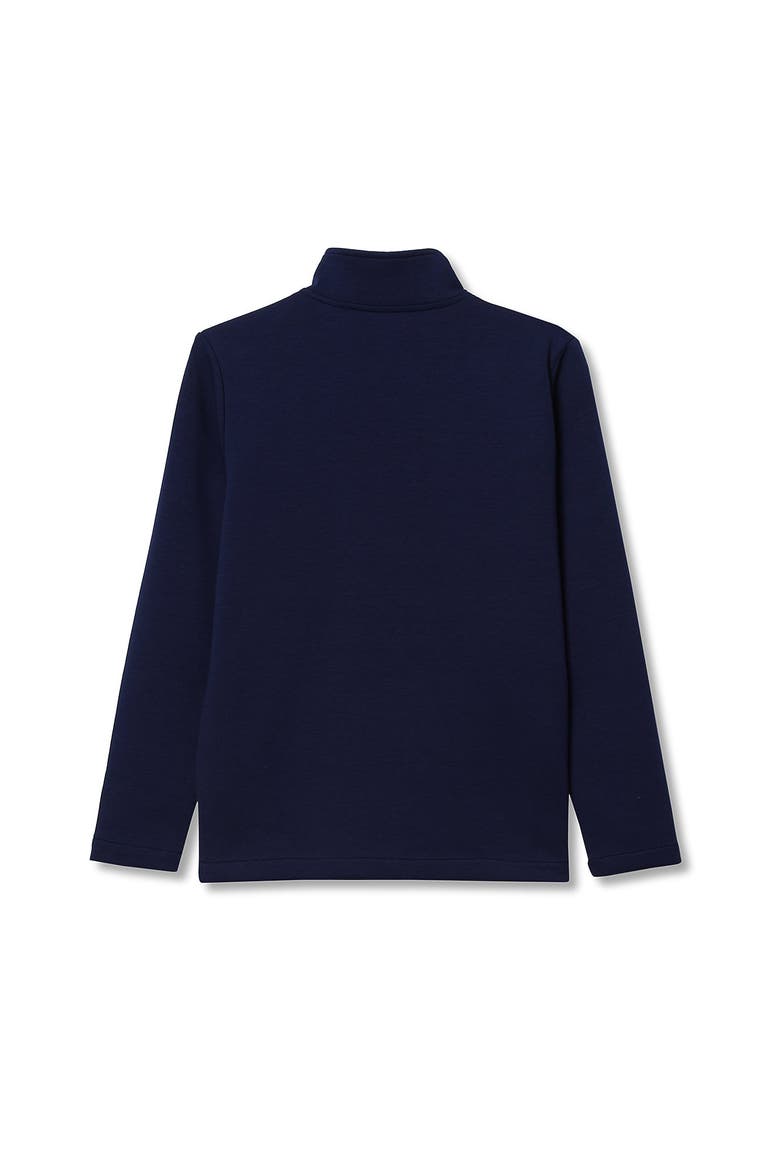 Boys Husky Long Sleeve Knit Full Zip Mock Neck Sweatshirt, Alternate, color, Navy