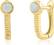Sienna Vale Imitation Opal U-Shaped Hoop Earrings