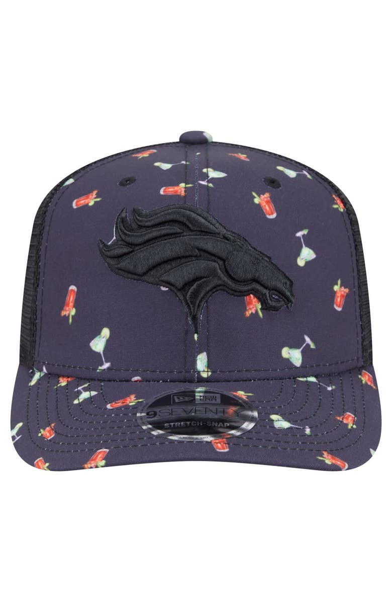 New Era Men's New Era  Navy/Black Denver Broncos Adventure Drinks Pattern 9SEVENTY Stretch-Snap Hat, Alternate, color, Navy
