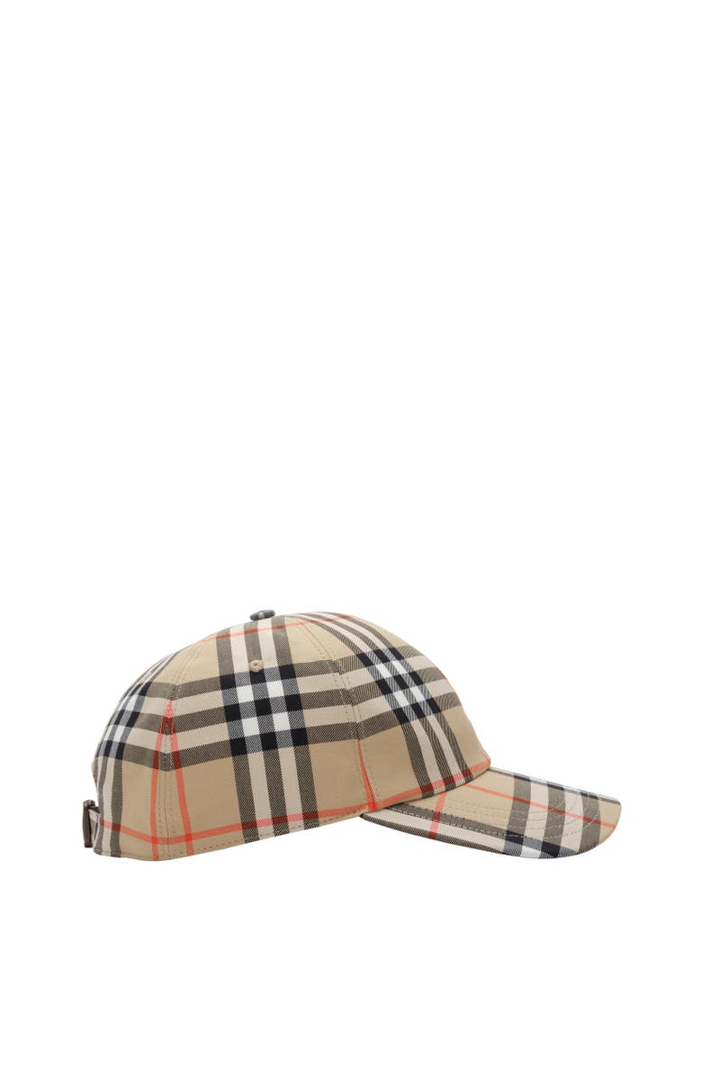 Burberry Check Cotton Baseball Cap, Alternate, color, Sand Beige