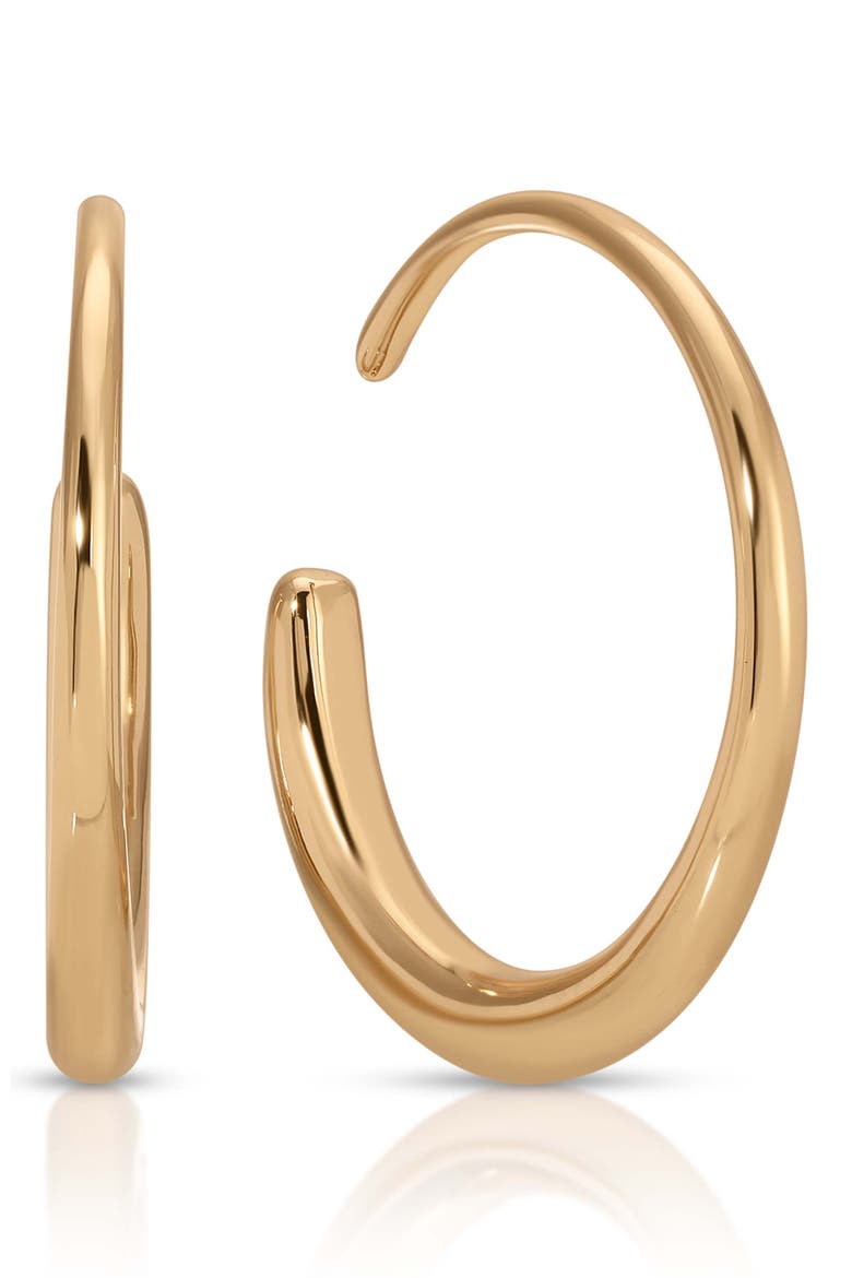 Circle Threader Hoop Earrings, Main, color, GOLD