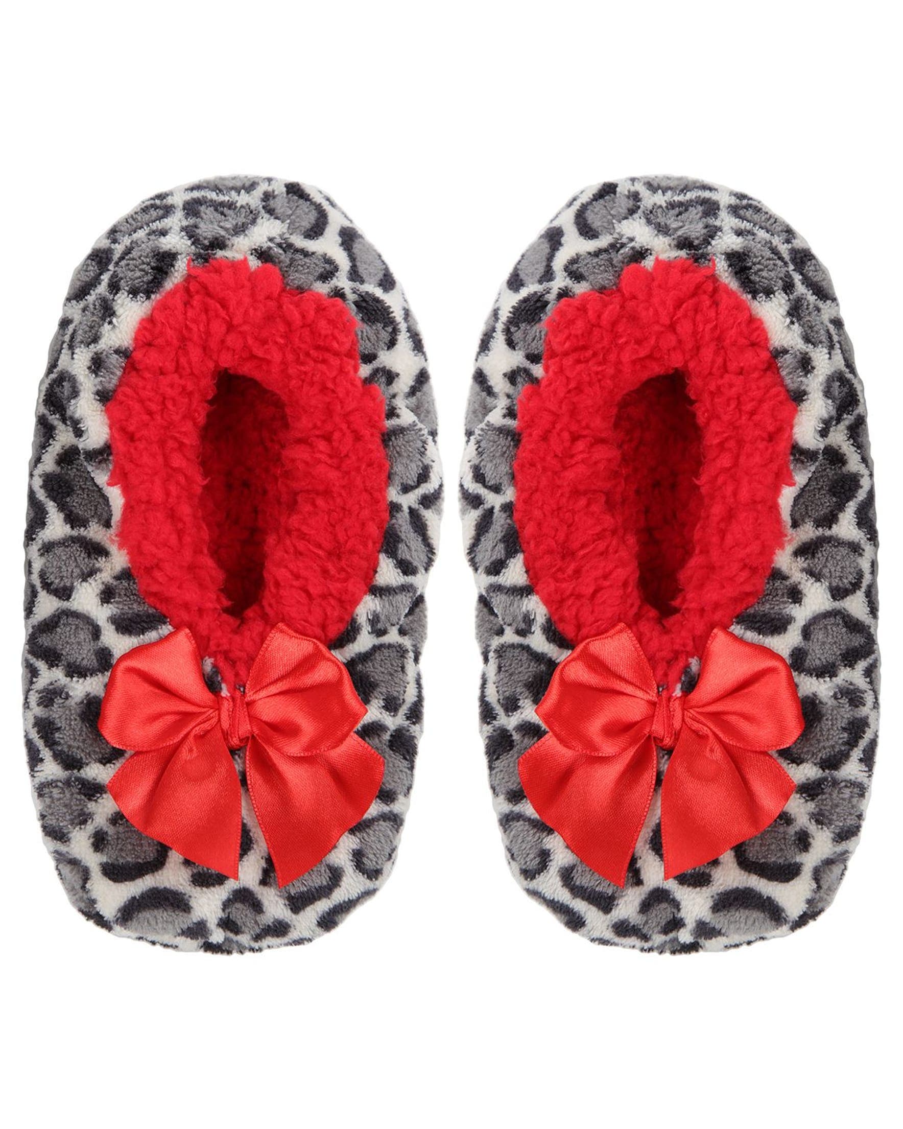 Kids'' Spotted Leopard Non-Skid Slippers, Alternate, color, Black