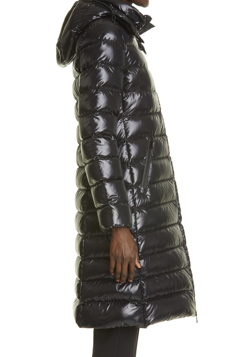Moka Water Resistant Long Hooded Down Puffer Parka, Alternate, color, BLACK