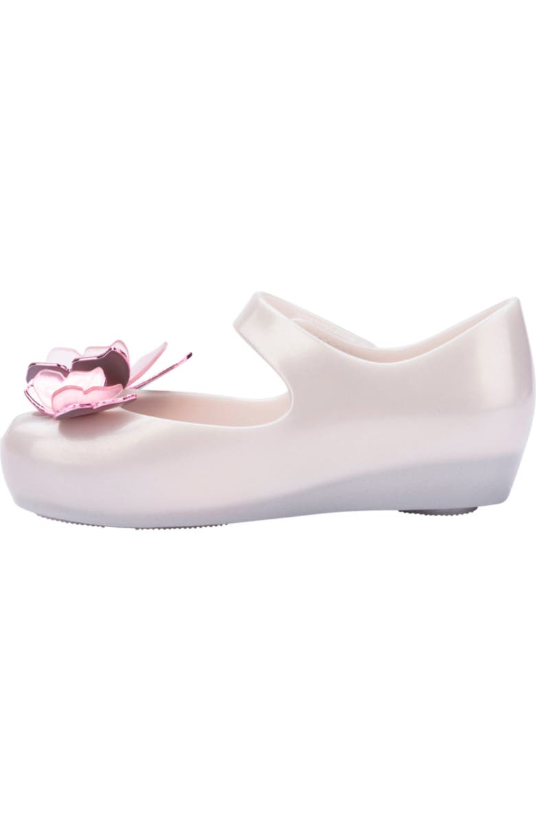 Mini Melissa Ultragirl Butterfly Mary Jane Flat, Alternate, color, Pearly White /Pink