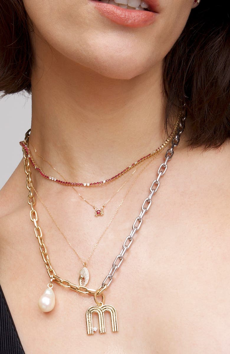 Adina Reyter Freshwater Pearl Charm, Alternate, color, Yellow Gold