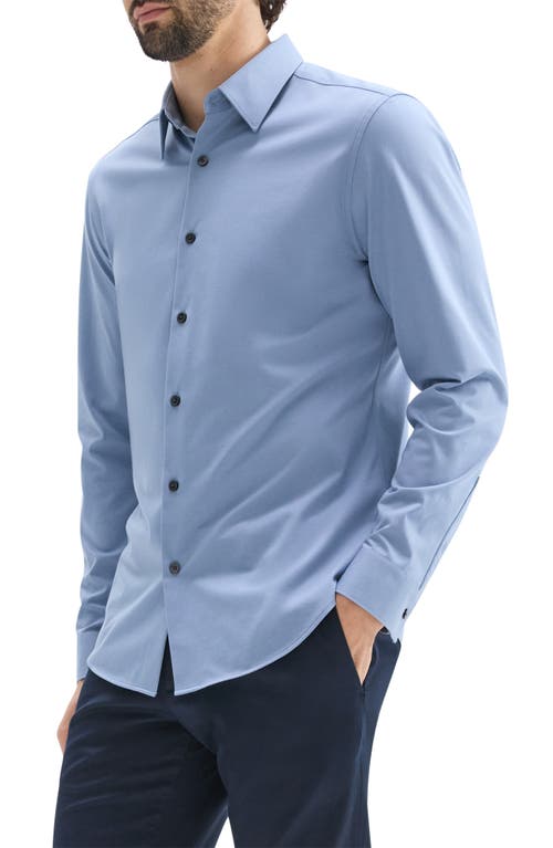 Shop Theory Sylvain Nd Structure Knit Button-up Shirt In Rainstorm