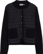 Moncler Quilted Down & Virgin Wool Knit Cardigan