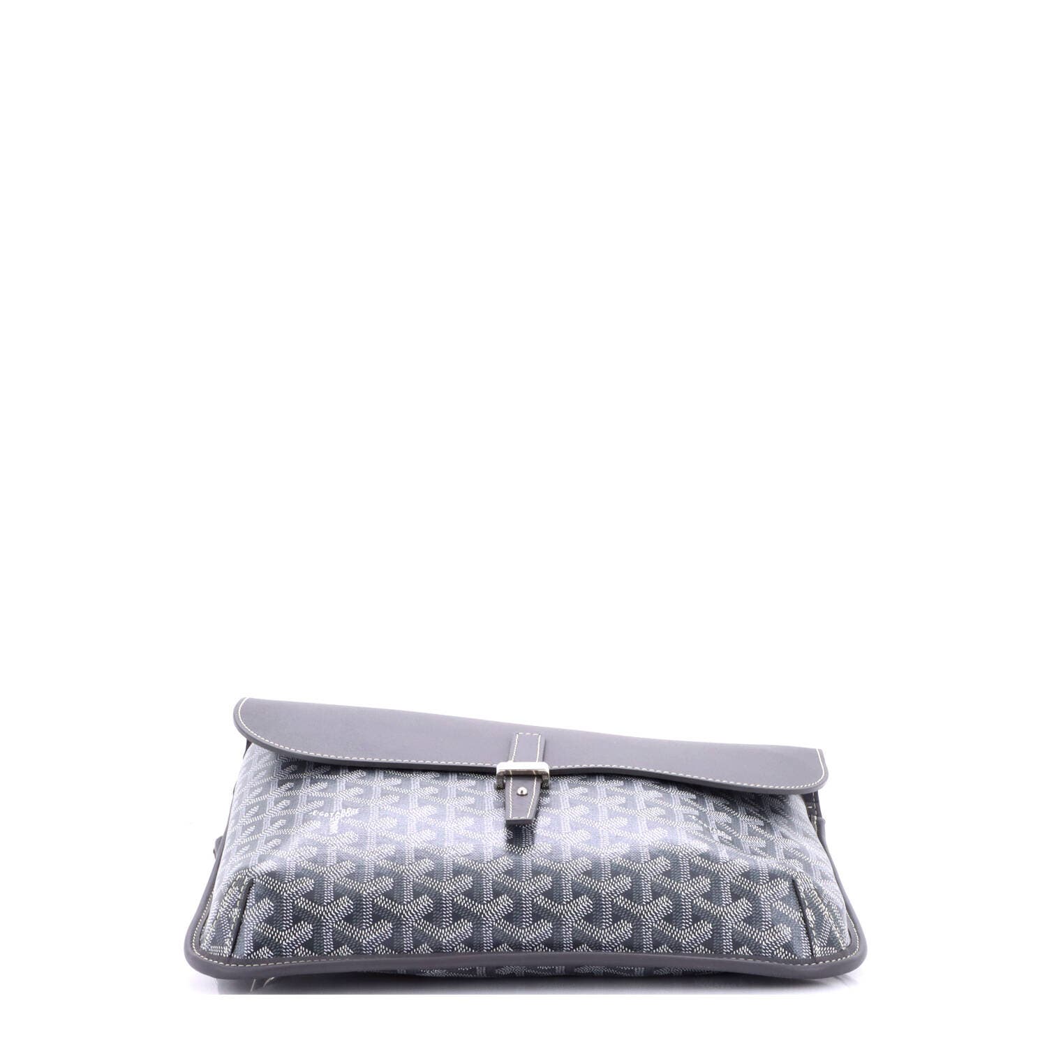 Coursier Messenger Bag Coated Canvas and Leather, Alternate, color, Grey