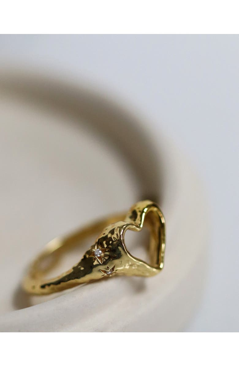 Ottoman Hands Outline Heart Stacking Ring, Alternate, color, Gold