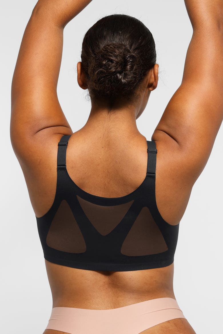 Wireless Front-Hook Back Smooth Bra, Alternate, color, Classic black