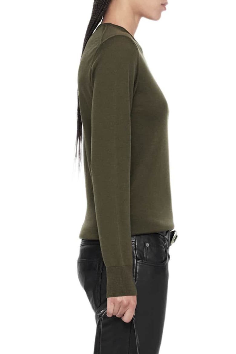 Coyte Merino Wool Crewneck Sweater, Alternate, color, MILITARY GREEN