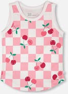 Deux par Deux Organic Cotton Jersey Cherries Sleeveless Tank Top