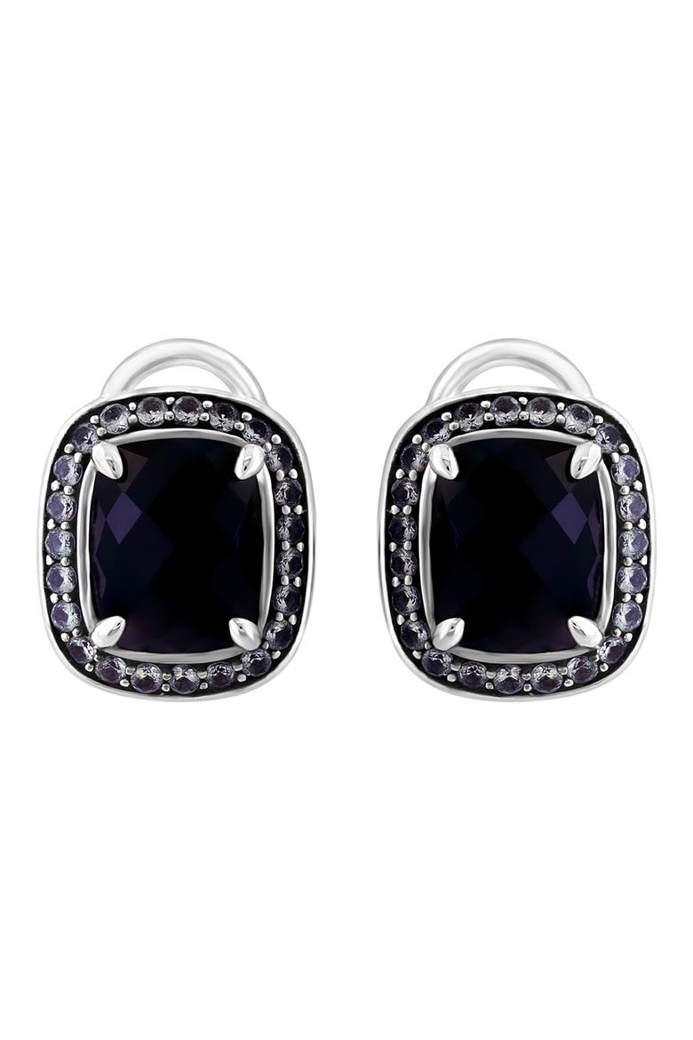 Sterling Silver Onyx & Topaz Stud Earrings, Alternate, color, BLACK
