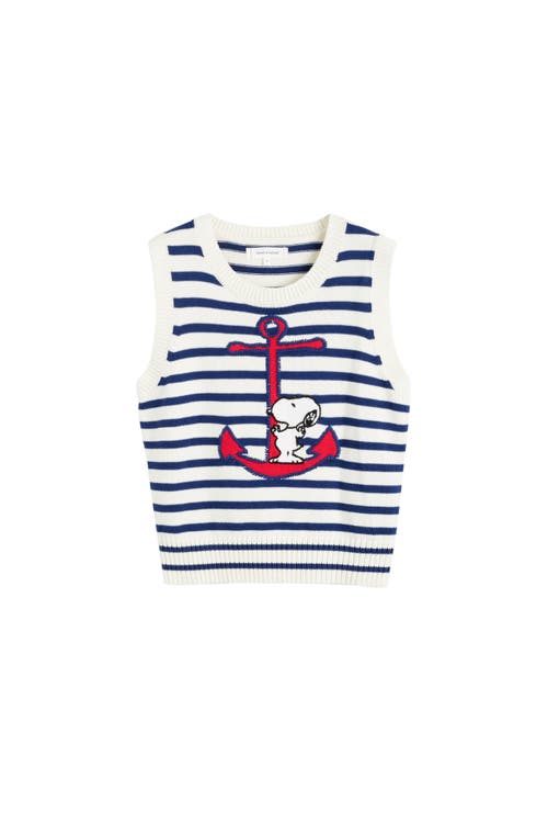 CHINTI & PARKER CHINTI & PARKER CHINTI MEETS PEANUTS EMBROIDERED SNOOPY ANCHOR TANK