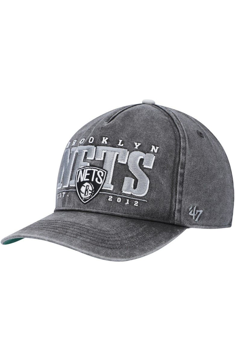 '47 Men's '47 Black Brooklyn Nets Fontana Hitch Snapback Hat, Main, color, 