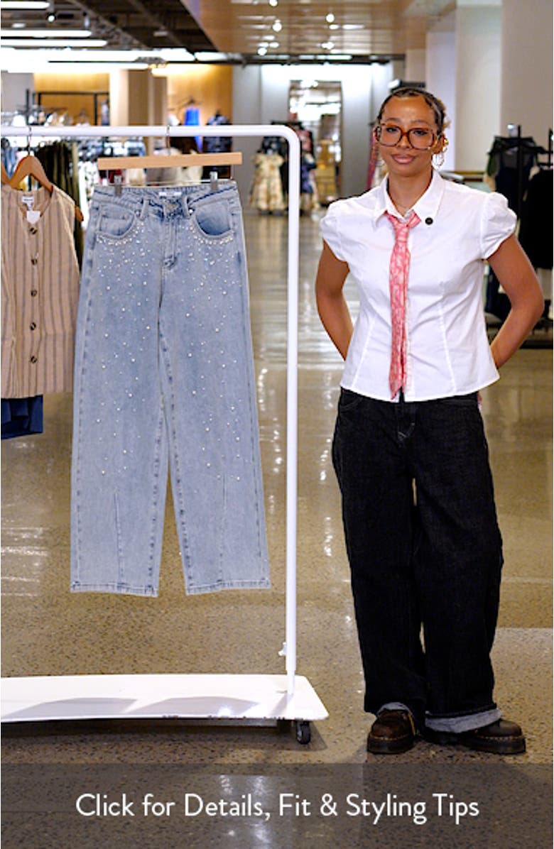 Embellished High Waist Barrel Jeans, sales video thumbnail