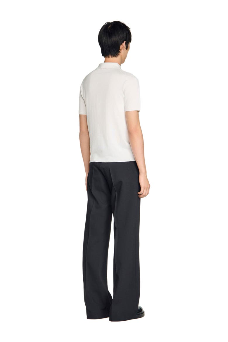 Short-sleeve knitted polo shirt, Alternate, color, White
