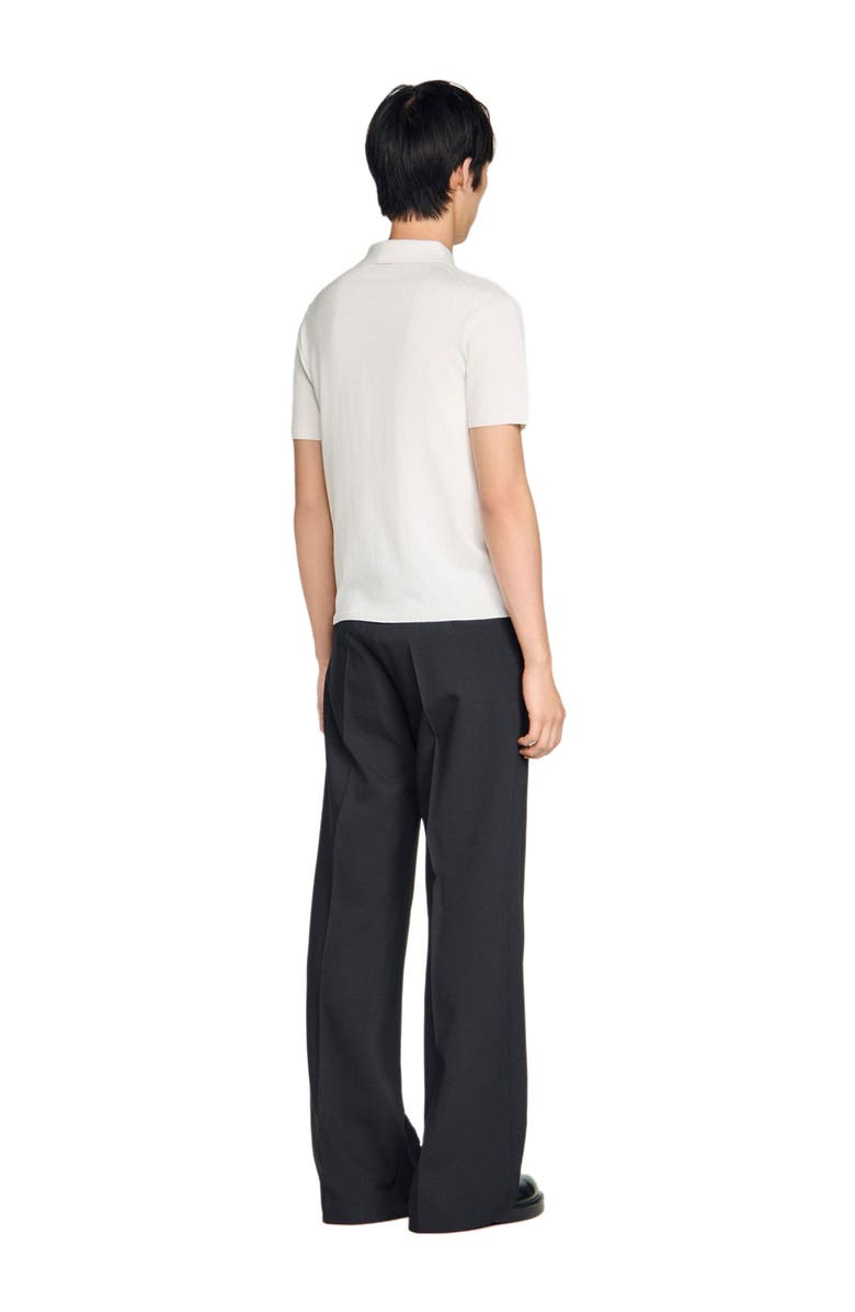 SANDRO Short-sleeve knitted polo shirt, Alternate, color, White