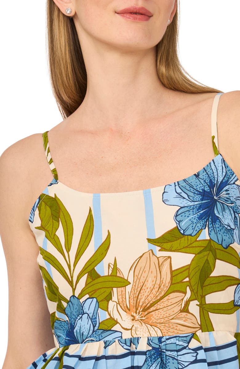 Halogen<sup>®</sup> Peplum Border Tank, Alternate, color, Eggnog