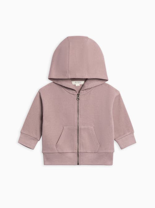 Kendi Meyer Waffle Knit Zipper Hoodie In Pink