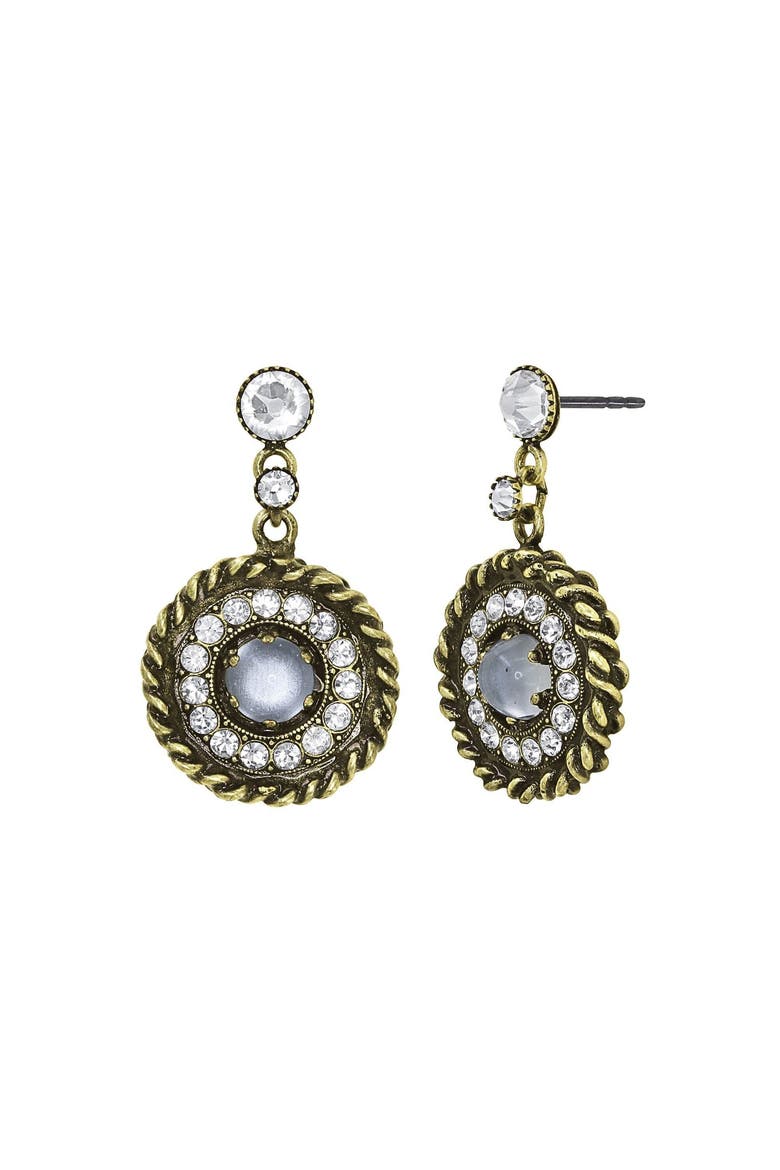 Lost and Found Halo Medallion Drop Earrings, Main, color, Brass / Antique Brass