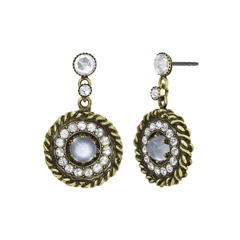 Lost and Found Halo Medallion Drop Earrings