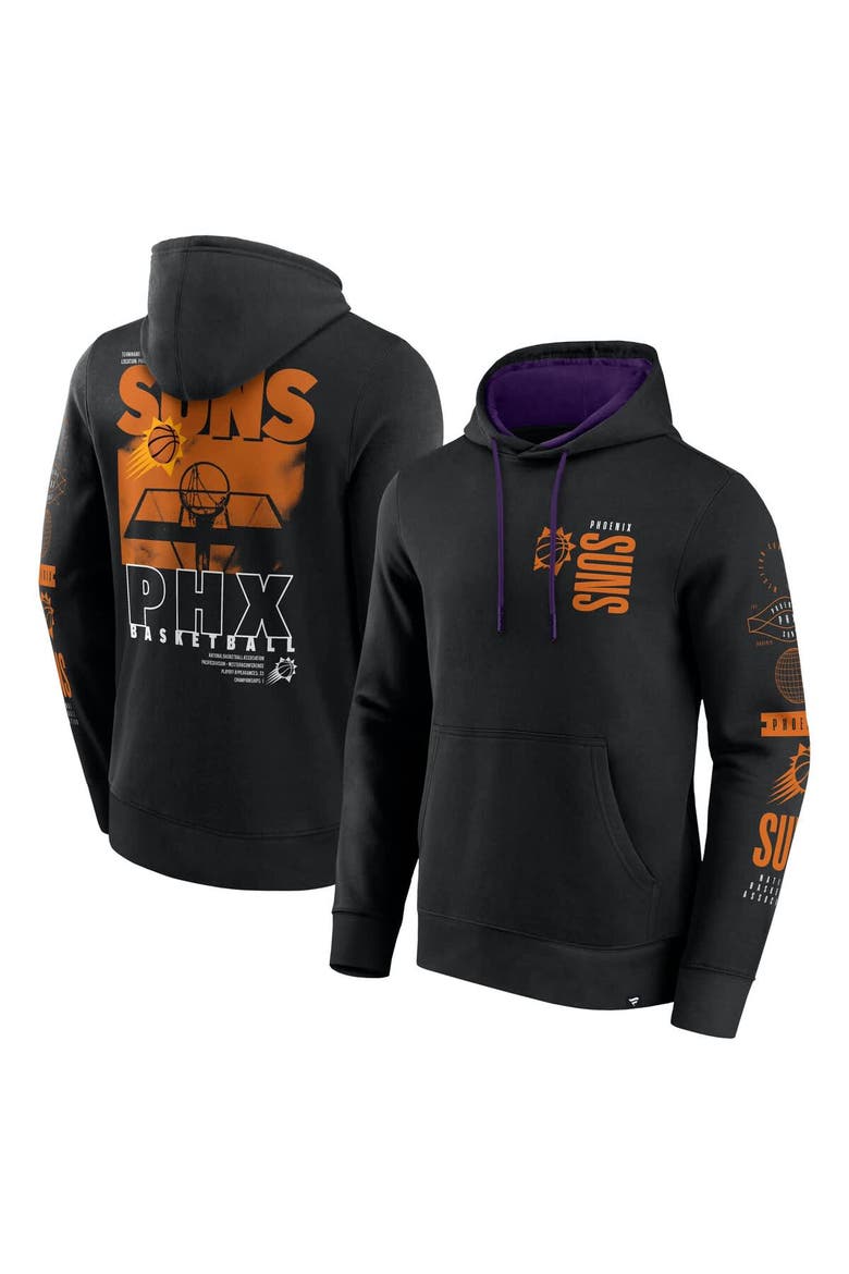 Men's Fanatics Black Phoenix Suns Game Time Crossover Pullover Hoodie, Main, color, Black