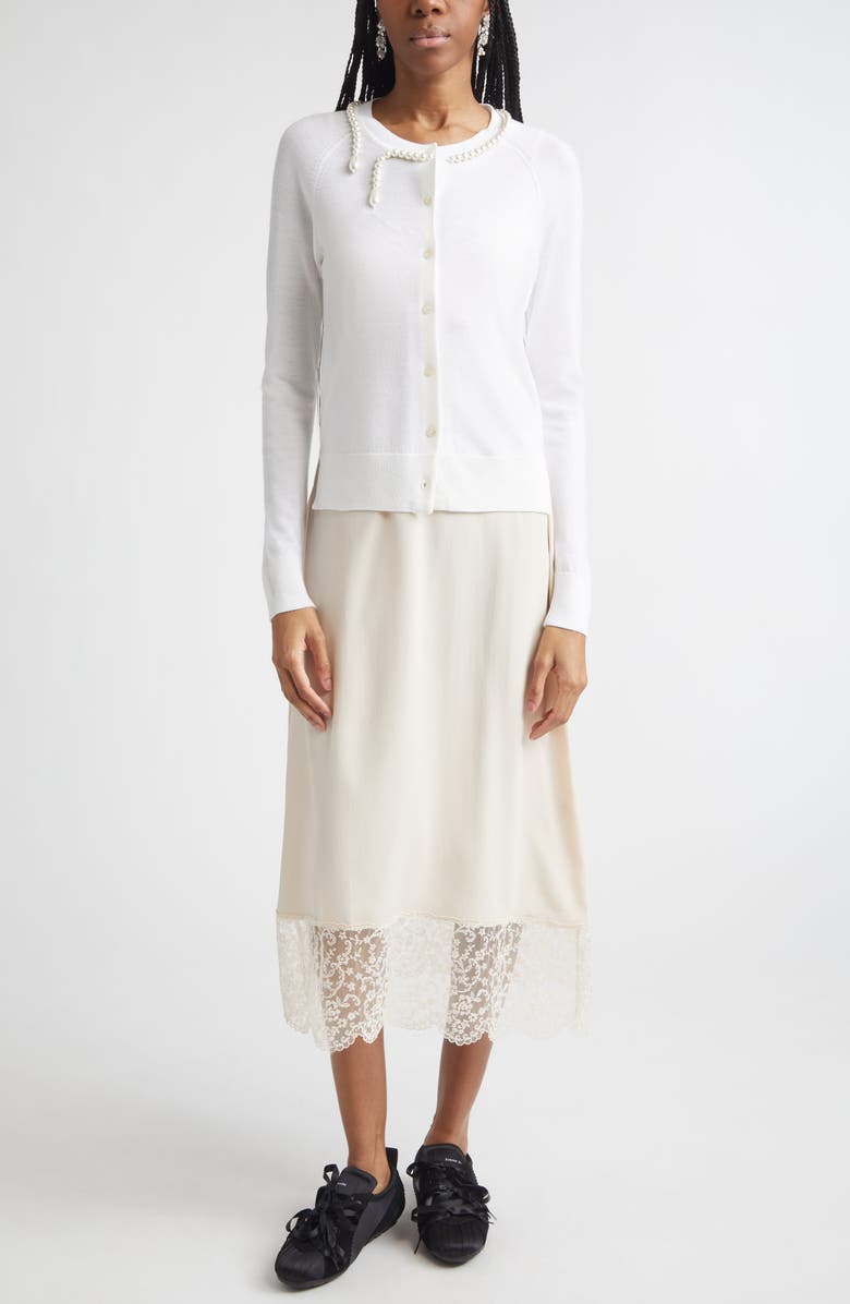 Simone Rocha Lace Trim Slipdress, Alternate, color, Sand