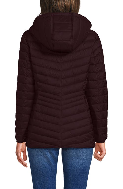 Lands' End Ultralight Packable Down Jacket In Burgundy