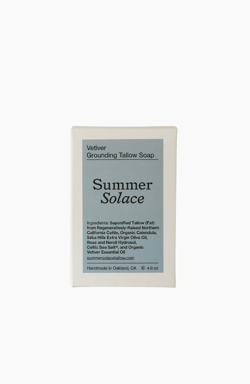 Summer Solace Tallow Vetiver Grounding Bar Soap In Off-white