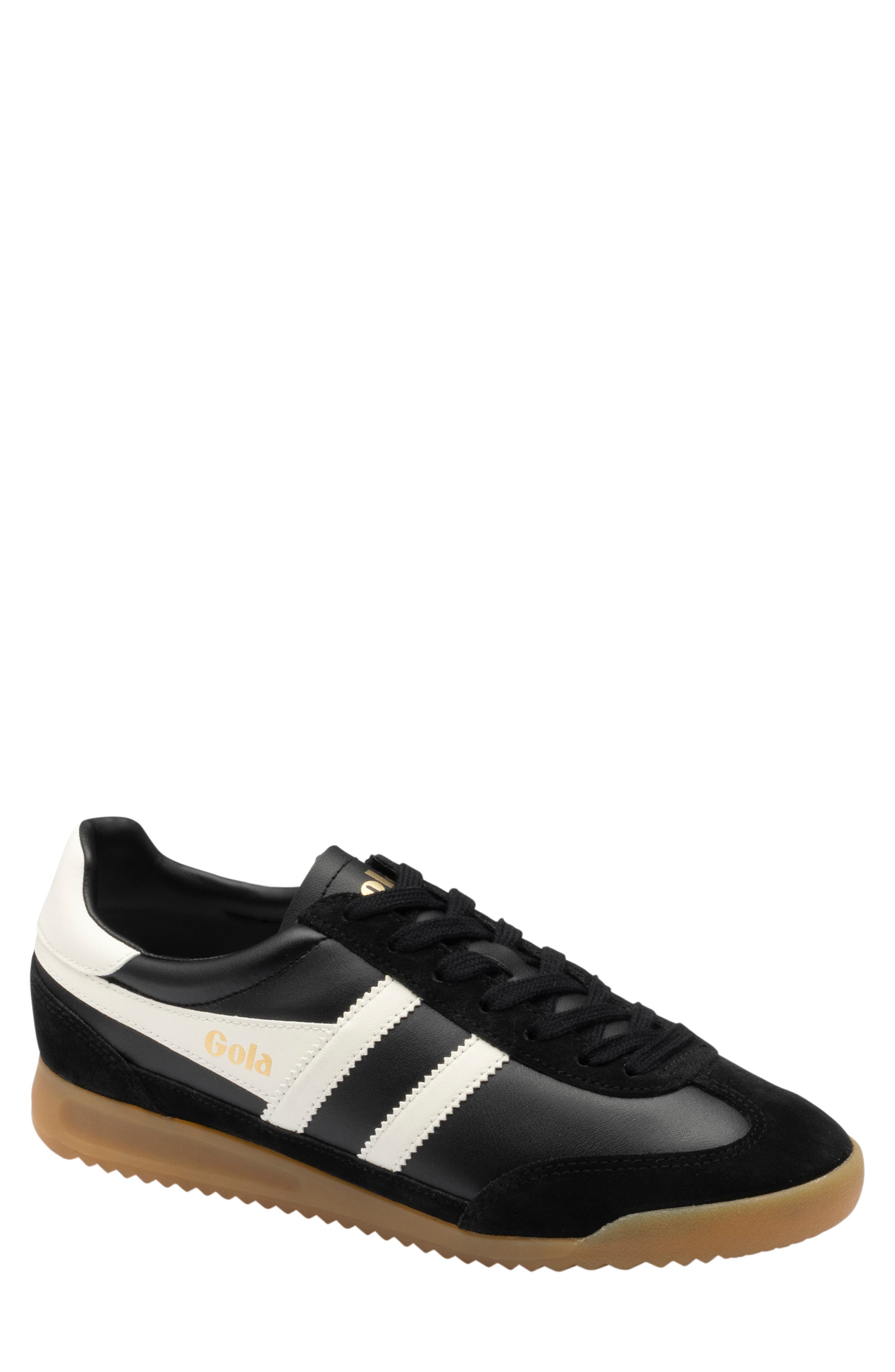 Tornado Leather Sneaker, Main, color, BLACK/ OFF WHITE