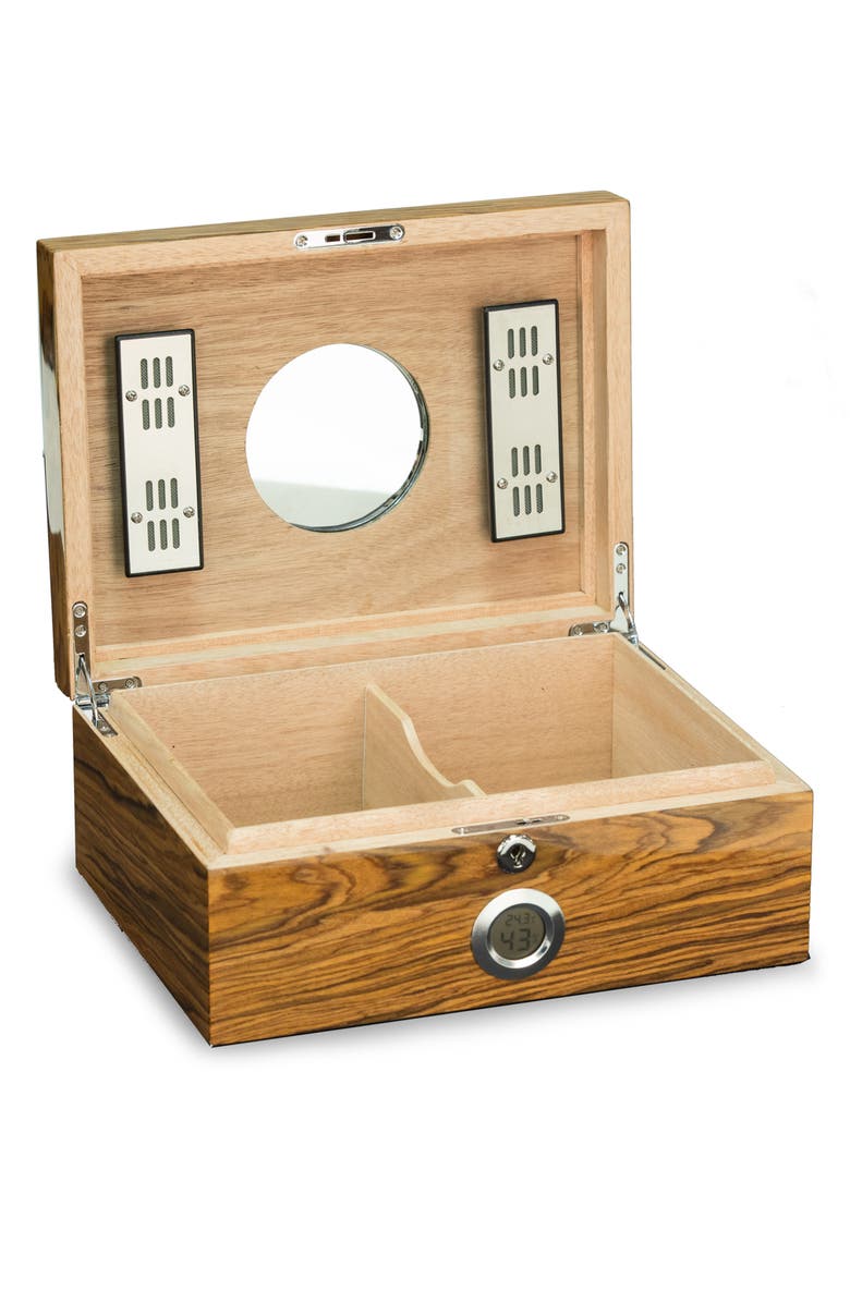 Bey-Berk Oliver Olive Wood Cigar Humidor, Alternate, color, Natural Wood