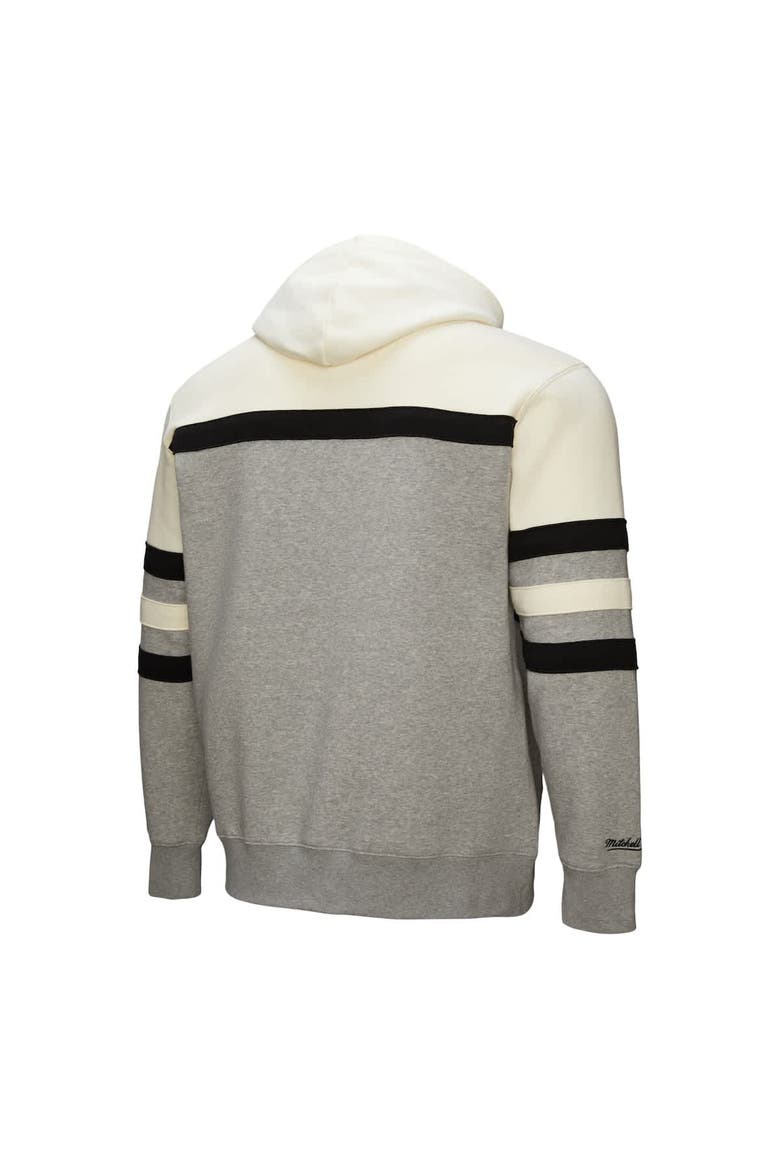 Men's Mitchell & Ness  Heather Gray New York Jets Head Coach Vintage Logo Pullover Hoodie, Alternate, color, Heather Gray