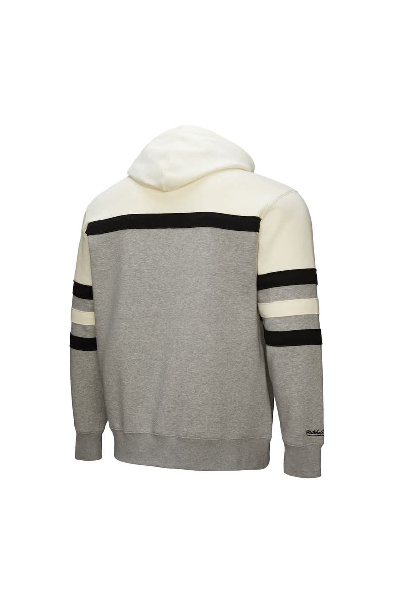 Mitchell & Ness Men's Mitchell & Ness Heather Gray New York Jets Head Coach Vintage Logo Pullover Hoodie, Alternate, color, Heather Gray