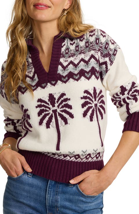Cloud Bay Fair Isle Johnny Collar Sweater