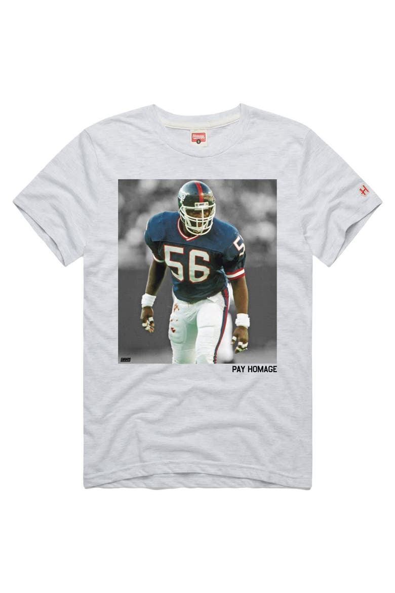 Unisex Homage Lawrence Taylor Ash New York Giants Pay Homage Tri-Blend T-Shirt, Alternate, color, Ash