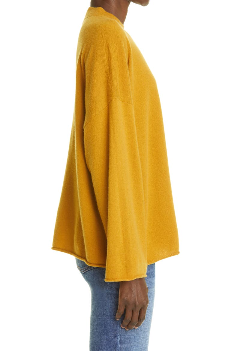 Drop Shoulder Cashmere Sweater, Alternate, color, GOLDEN AMBER