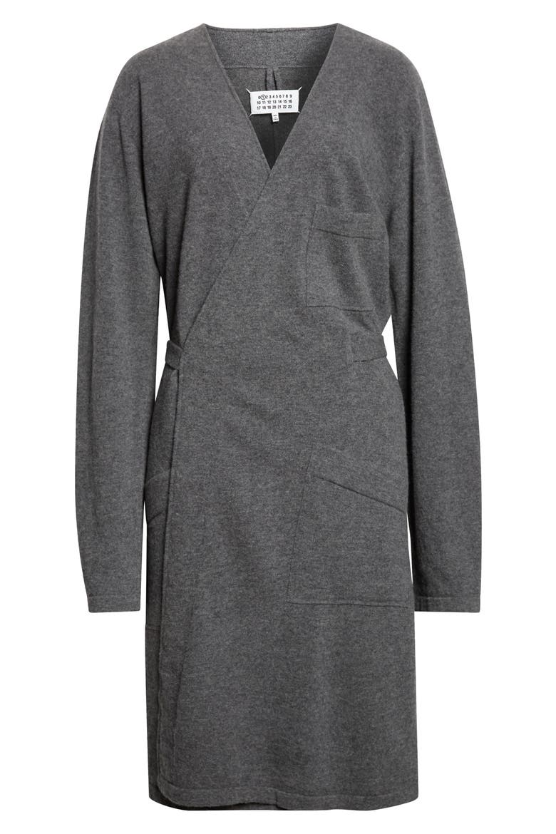 Virgin Wool Wrap Cardigan, Main, color, MEDIUM GREY