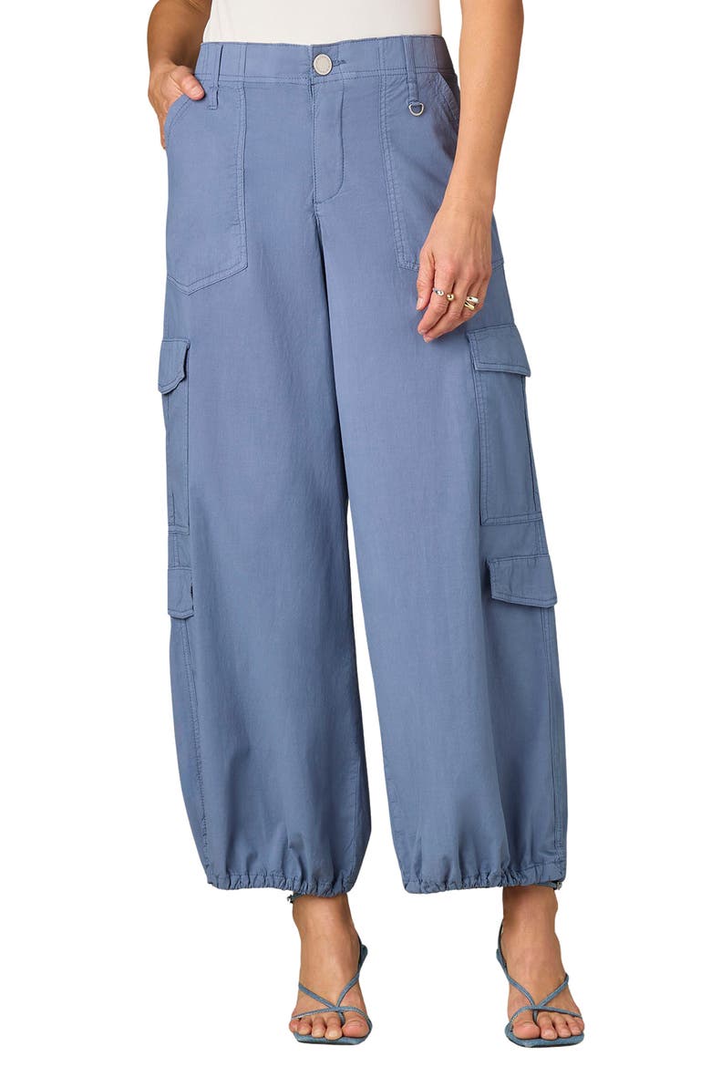 Skyrise High Waist Wide Leg Utility Pants, Main, color, STORMY BLUE
