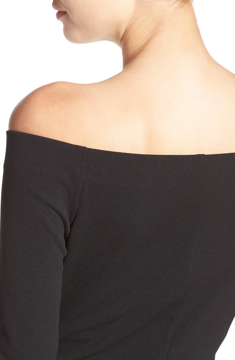 Eliza J Off the Shoulder Scuba Sheath Dress, Alternate, color,