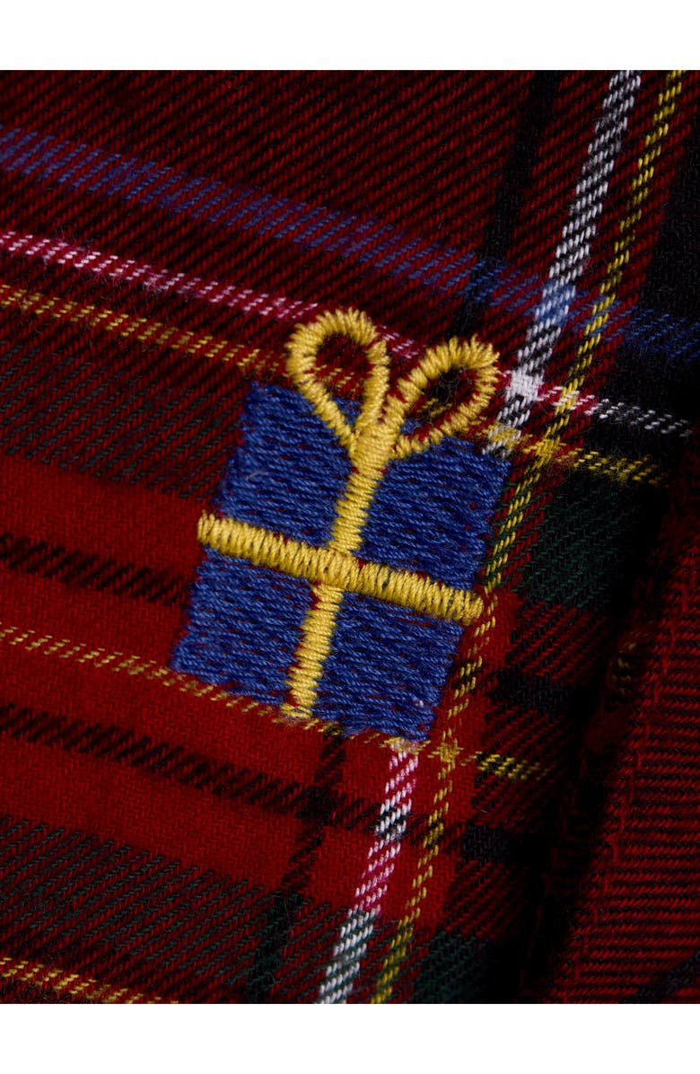 JOJO MAMAN BEBE Kids' Christmas Embroidery Plaid Woven Shirt, Alternate, color, Red