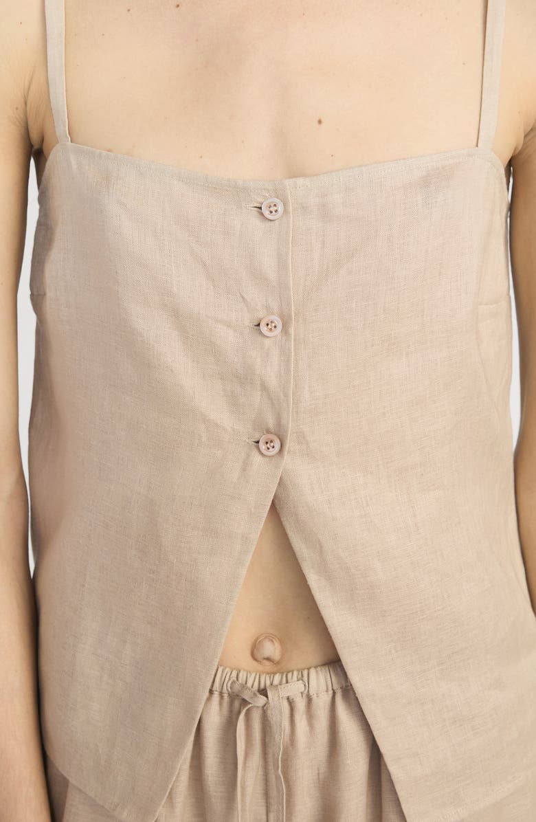 FRAME The Linen Button Camisole, Alternate, color, Flax