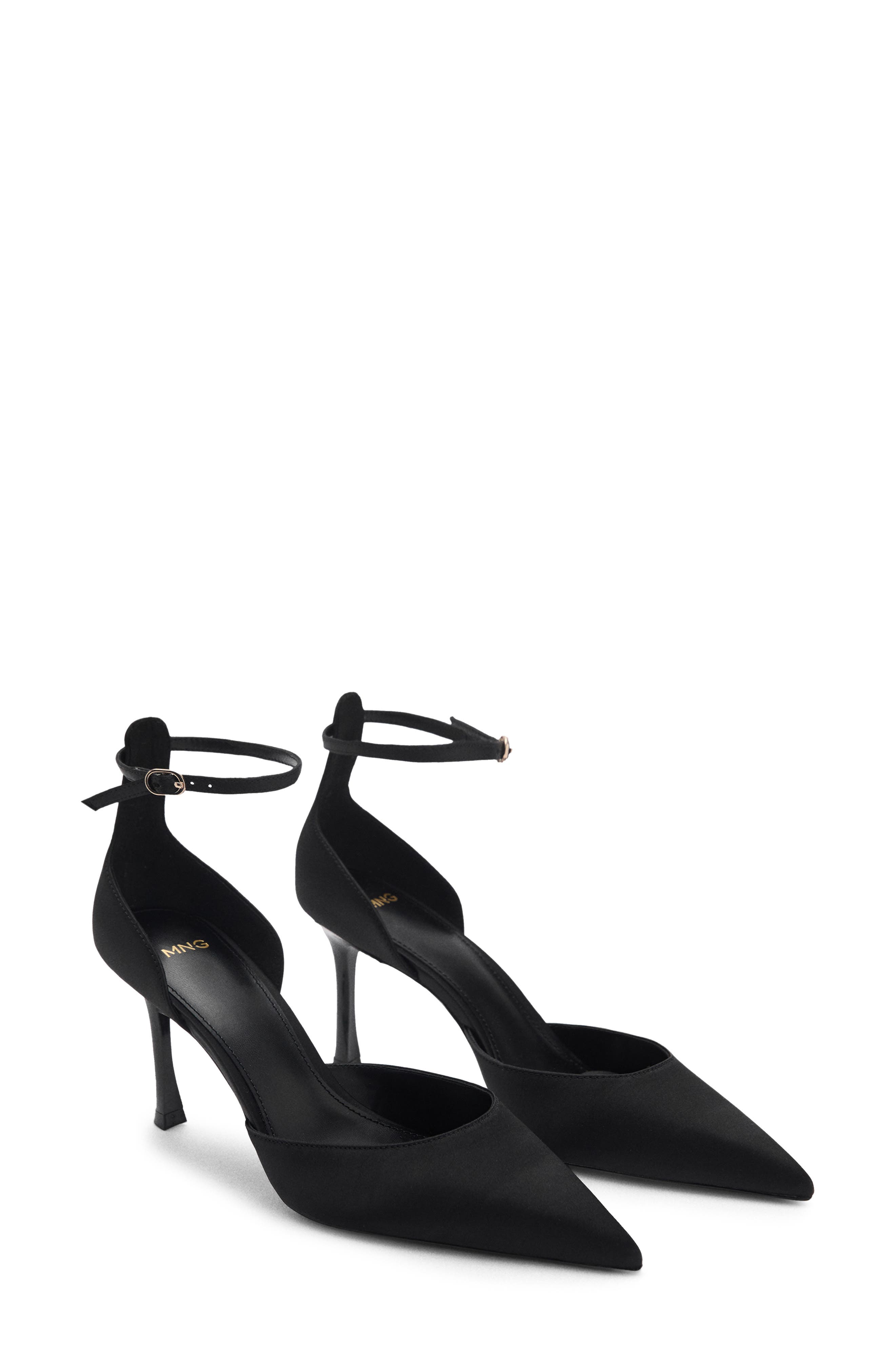 MANGO Ankle Strap d'Orsay Pointed Toe Pump, Main, color, 