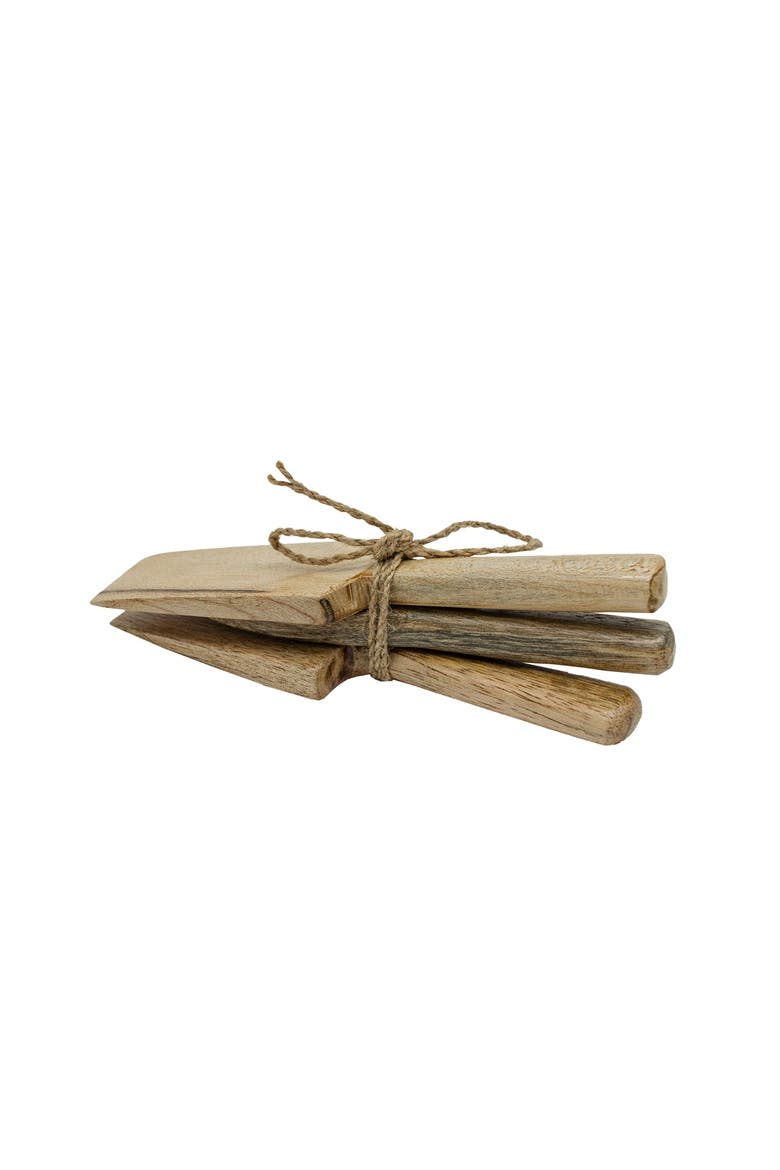 Ashton Natural Wood Cheese Serving Utensils Set of 3, Main, color, Beige